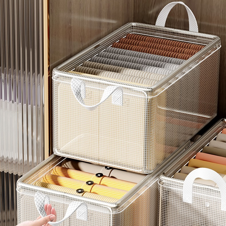 透明折りたたみ式防水エコ衣類収納ボックス