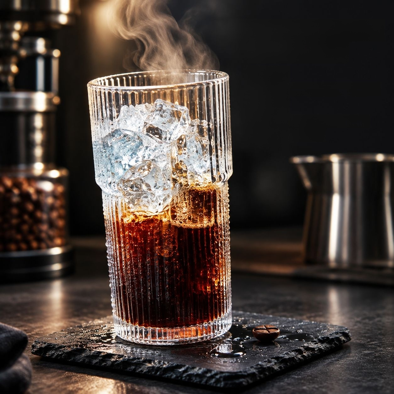 Minimalist Vertical Stripe Glass Cup