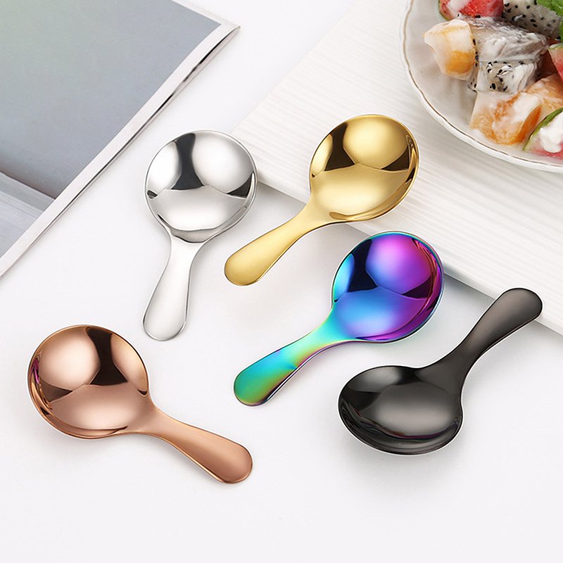 Cuillère à café à manche court en acier inoxydable