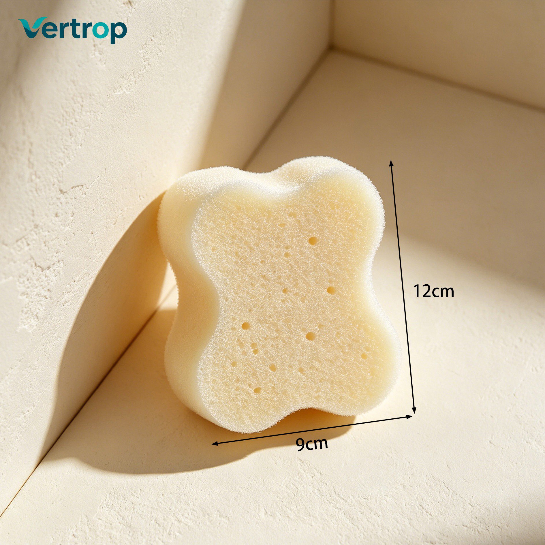 Multi-purpose sponge scrubbing a dirty plate
