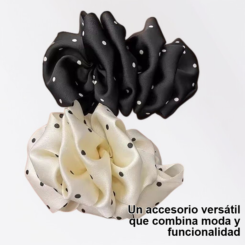 Accesorio de moda femenino: pinza de flores y lunares