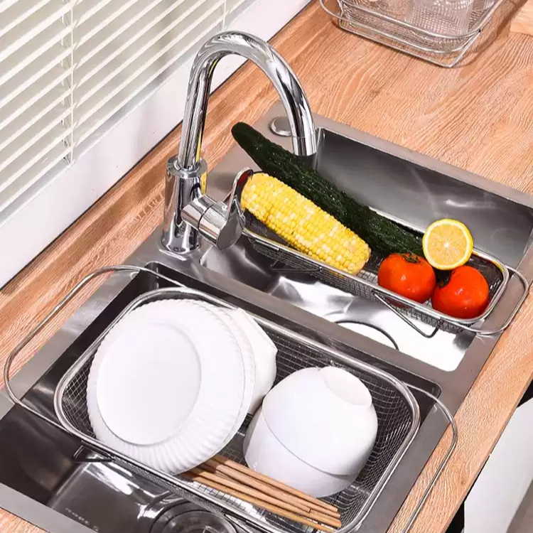 不鏽鋼伸縮果蔬瀝水籃 