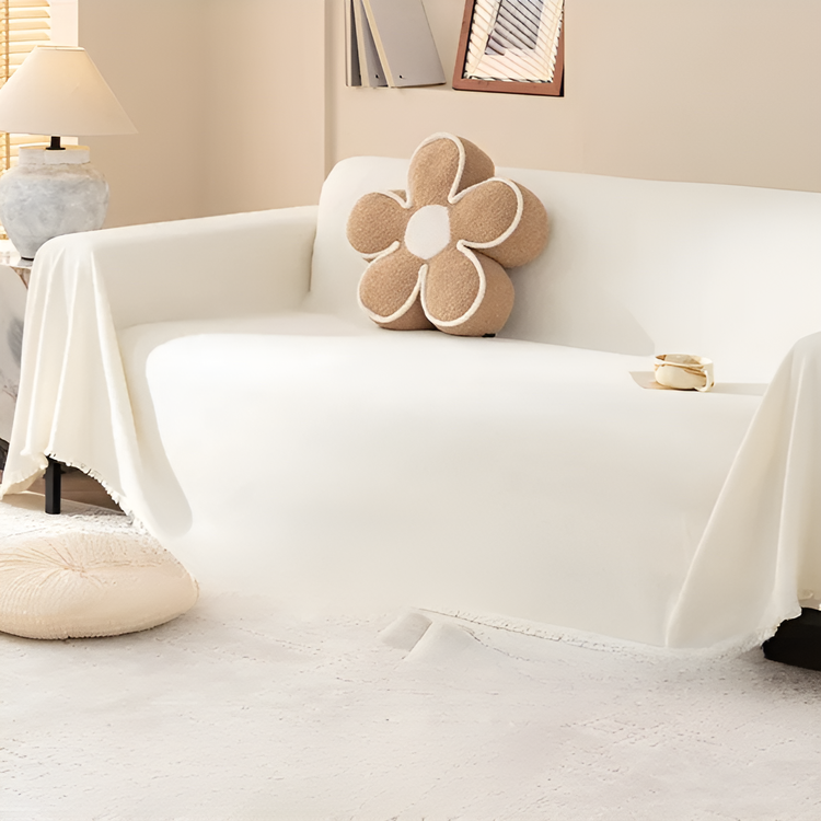 Waterproof, stain-resistant, and cat-scratch-resistant teddy bear plush sofa cover