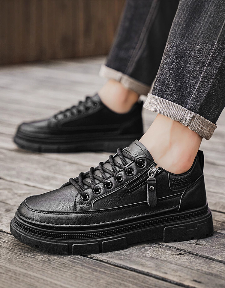 脱ぎ履き簡単な靴紐なしメンズブーツ