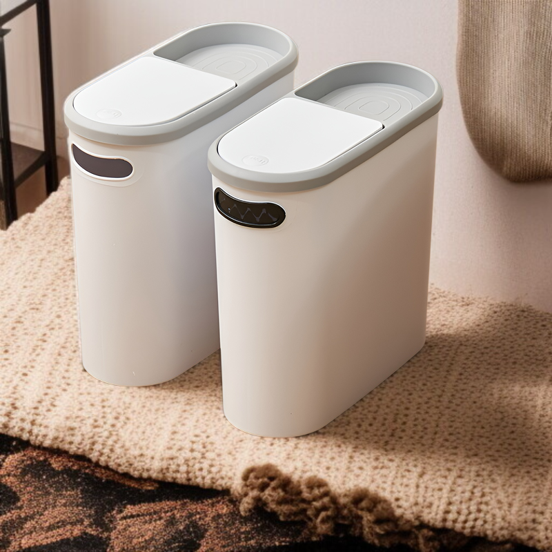 クリエイティブゴミ箱 家庭用トイレゴミ箱 リビングルーム キッチンゴミ箱 バスルーム 隙間ゴミ箱 蓋付き プッシュ式ゴミ箱