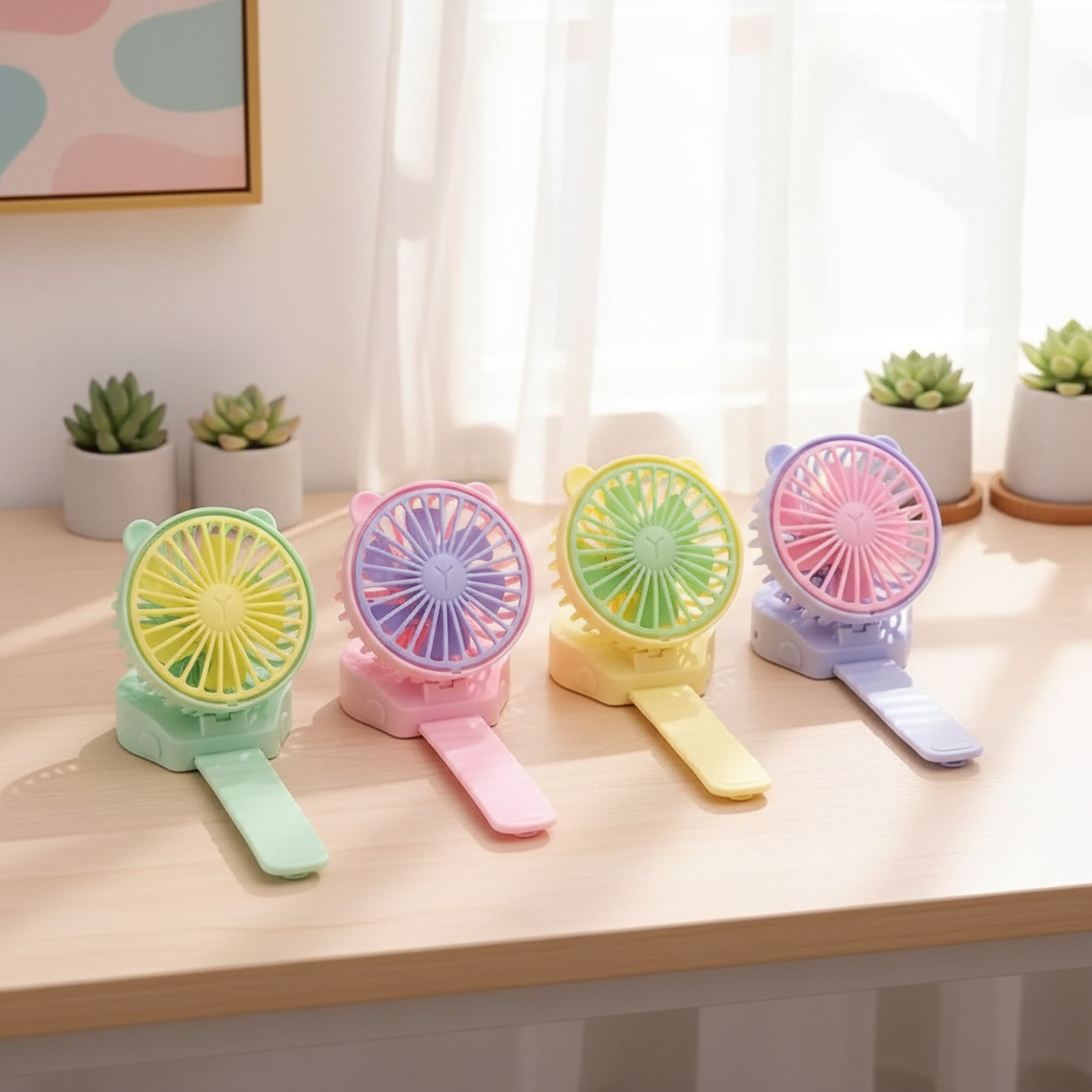 Mini ventilateur de montre cartoon, ventilateur électrique portable à une vitesse