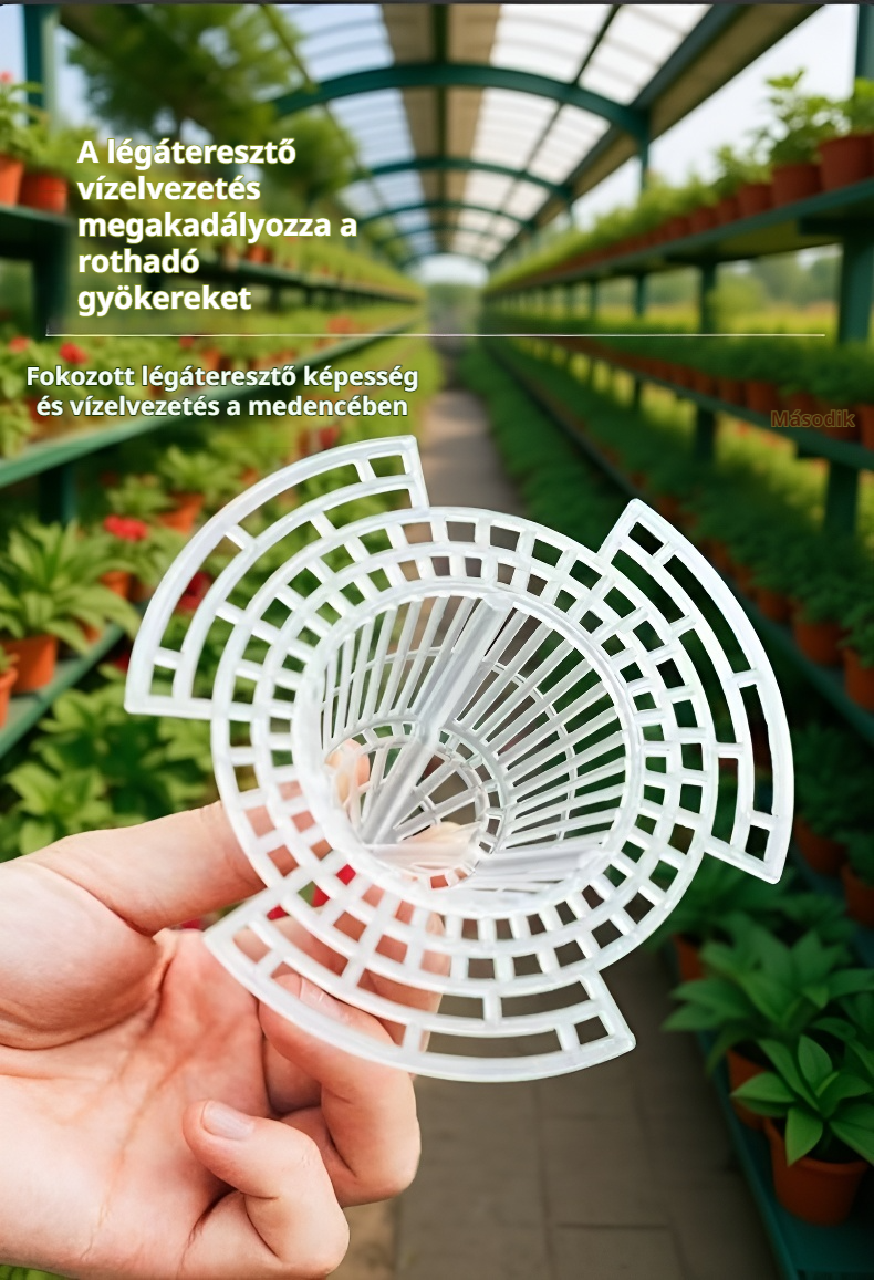 Kúpos alátét cserép alatt oldalnézetből