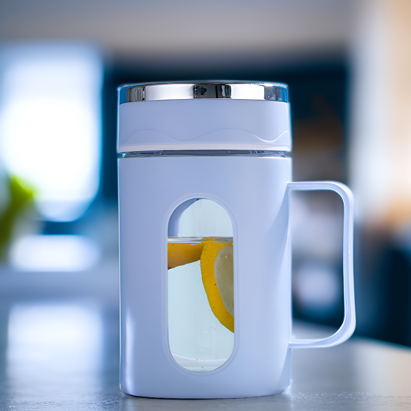 Vaso de agua de vidrio aislante de doble pared