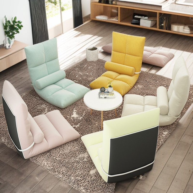 Pequeño sofá plegable de tela para suelo