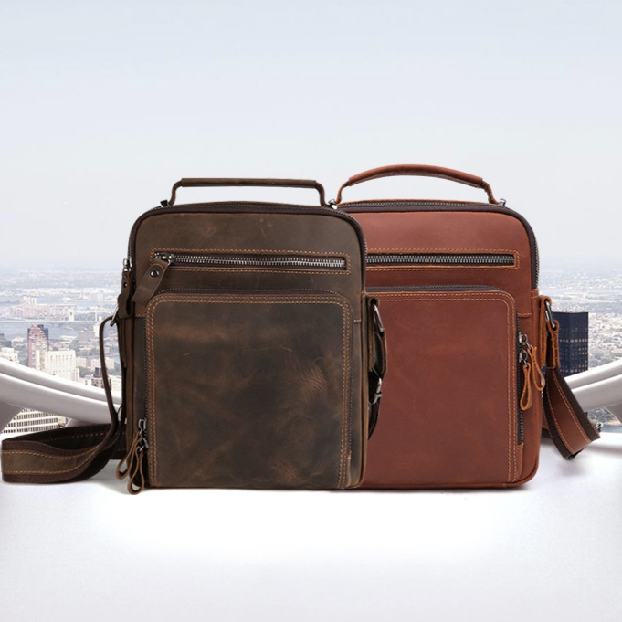 男士斜挎包 高級感通勤單肩包