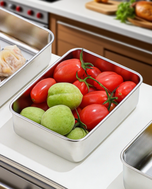 صندوق تخزين طعام من الفولاذ المقاوم للصدأ 304 عالي الجودة