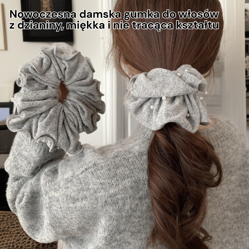 Nowoczesna damska gumka do włosów z dzianiny, miękka i nie tracąca kształtu