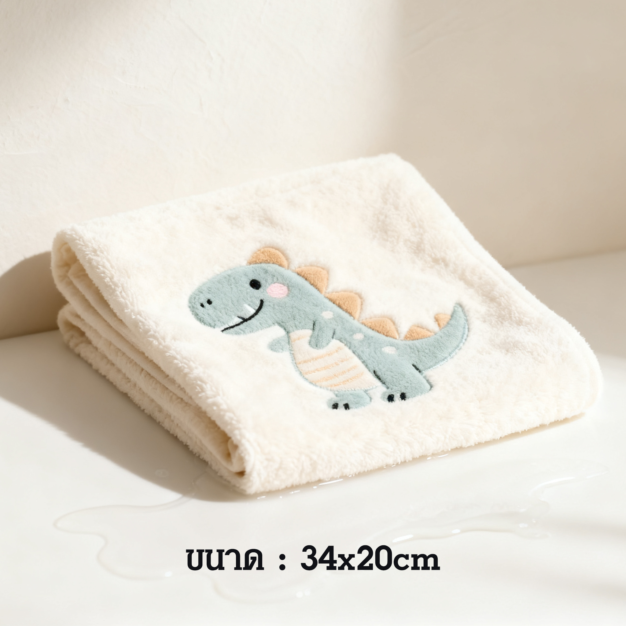 ผ้าขนหนูสำหรับเด็ก ซับน้ำดี ลายไดโนเสาร์