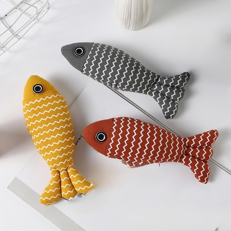 Cat toy striped simulation fish pet