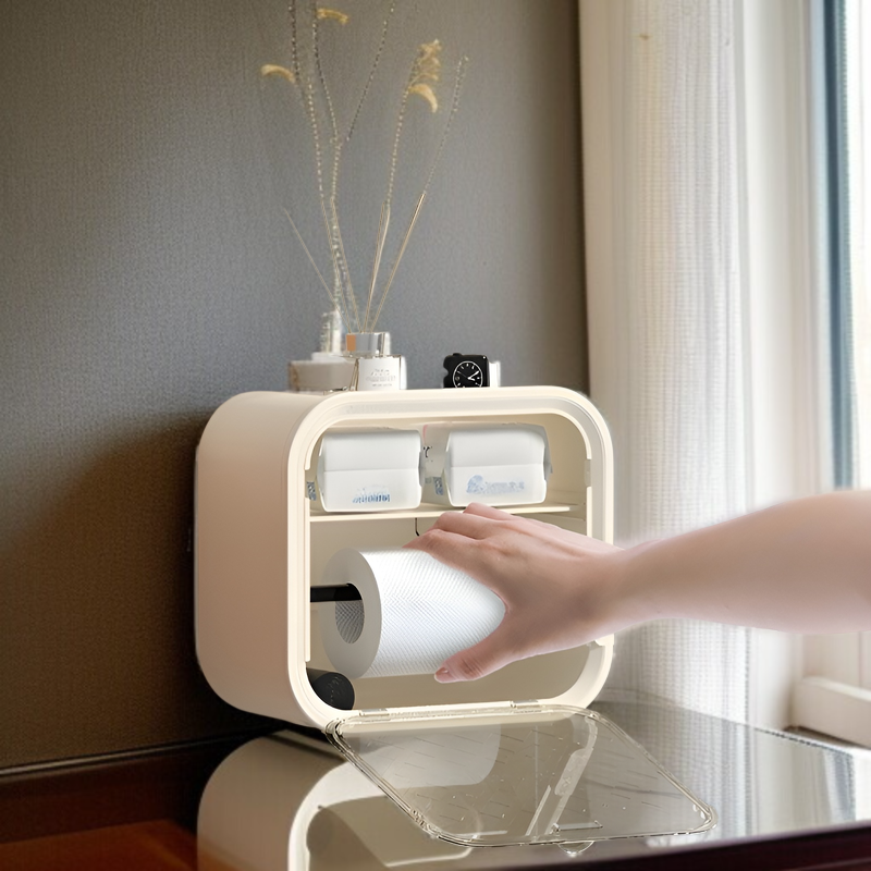 トイレットペーパーボックス、トイレットペーパーボックス、ティッシュホルダー、多機能収納ラック、ペーパーボックス、生理用ナプキン収納ボックス