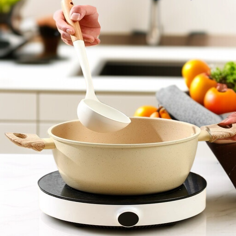 Visualization Soup Pot Even Heating Multipurpose Binaural Stew Pot Easy to Clean