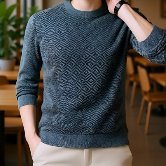 겨울용 남자 니트 자카드 패턴