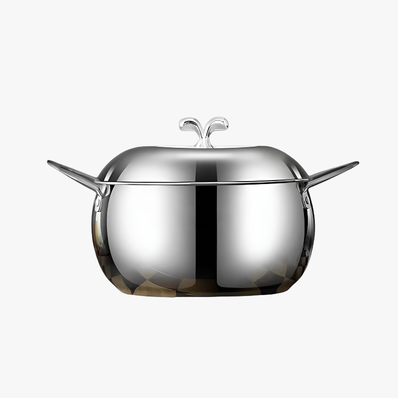 Poêle à pomme en inox épais compatible à la fois IH et feu direct