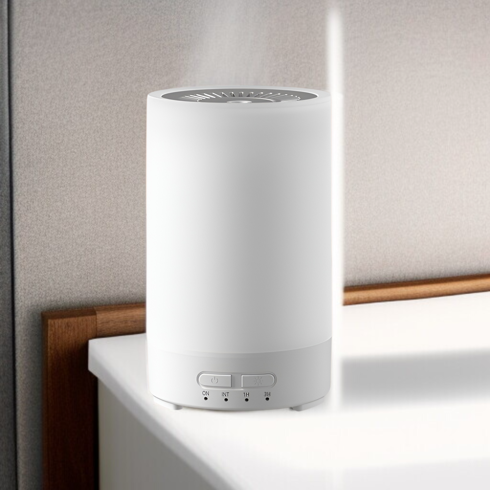 新しいナイトライト加湿器、家庭用USBアロマディフューザー、カラフルな木目調ディフューザー、ミニサイレントベッドルームアロマディフューザー