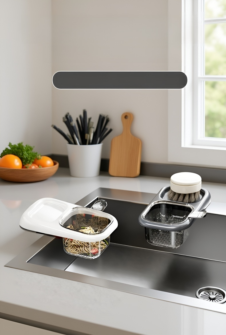 빨판식 분리형 싱크대 물빠짐 바구니 전체 이미지
