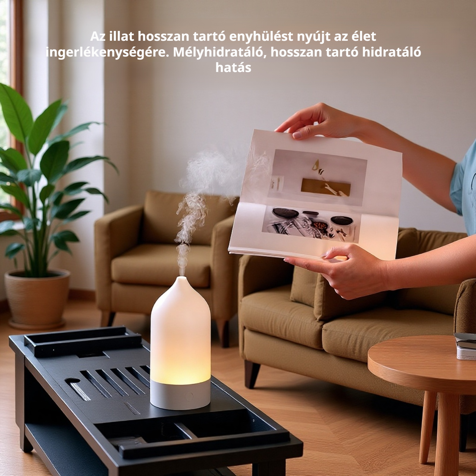 Csendes működésű aromaterápiás párásító