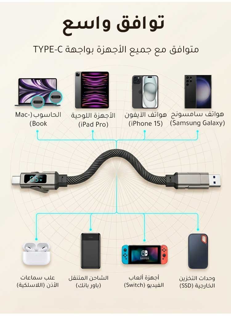 كابل شحن متوافق مع أجهزة متعددة