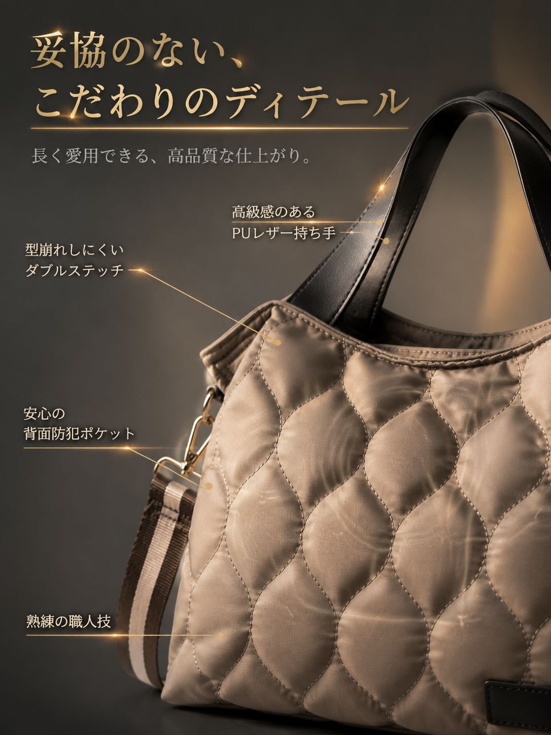 【肩と首への負担ゼロ】エアークラウドショルダーバッグ