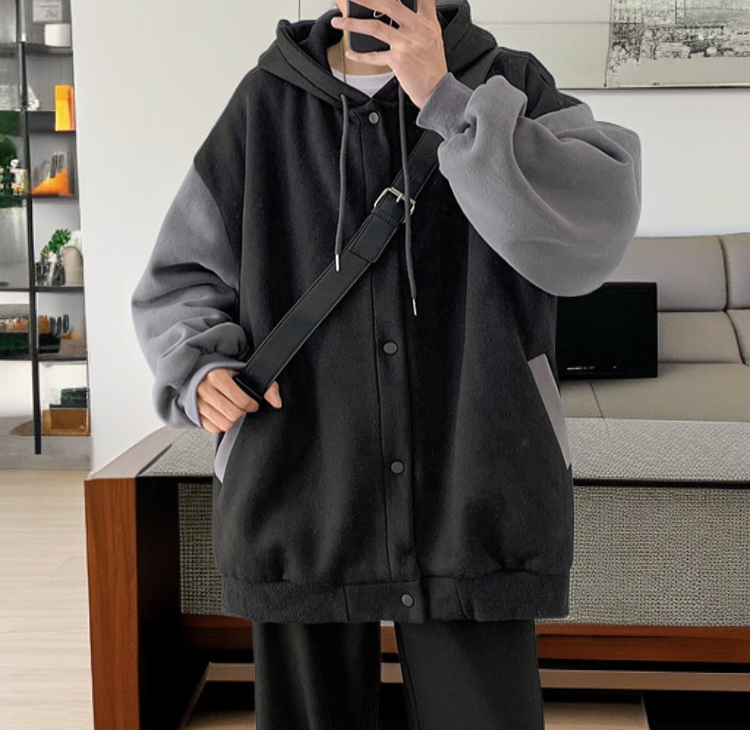 暖かいベルベット素材メンズアウター