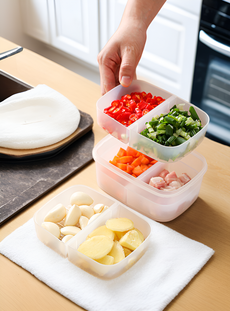 물 빠짐 트레이가 포함된 식품 보관 용기