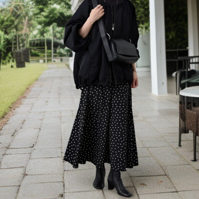 レディース ハイウエスト スリム シフォン プリーツ スカート