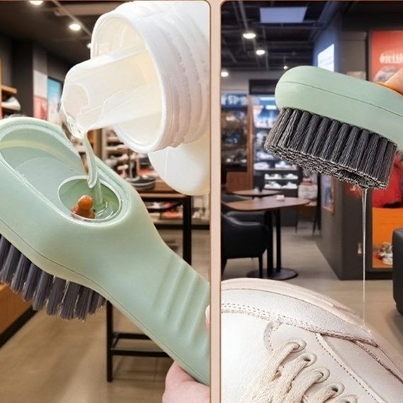 فرشاة أحذية متعددة الوظائف مع عبوة سائلة