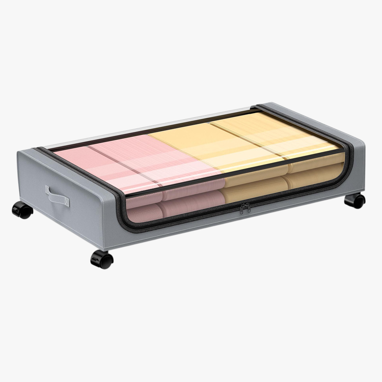 Unterbett-Faltbox mit Rollen und Deckel