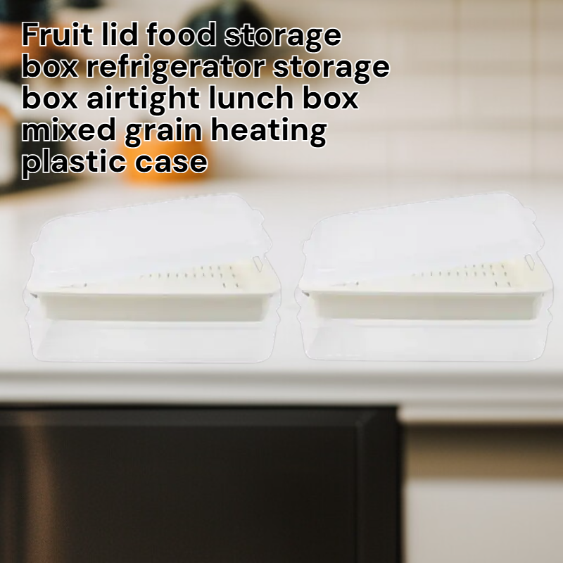 Airtight Grain Heating Plastic Container with Fruit Lid for Refrigerator Storage