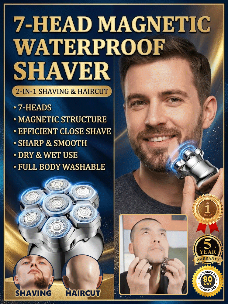Seven-blade magnetic water-washable shaver