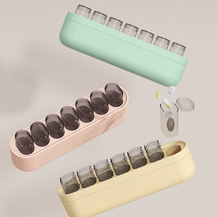 Portable 7-Day Pill Organizer Box