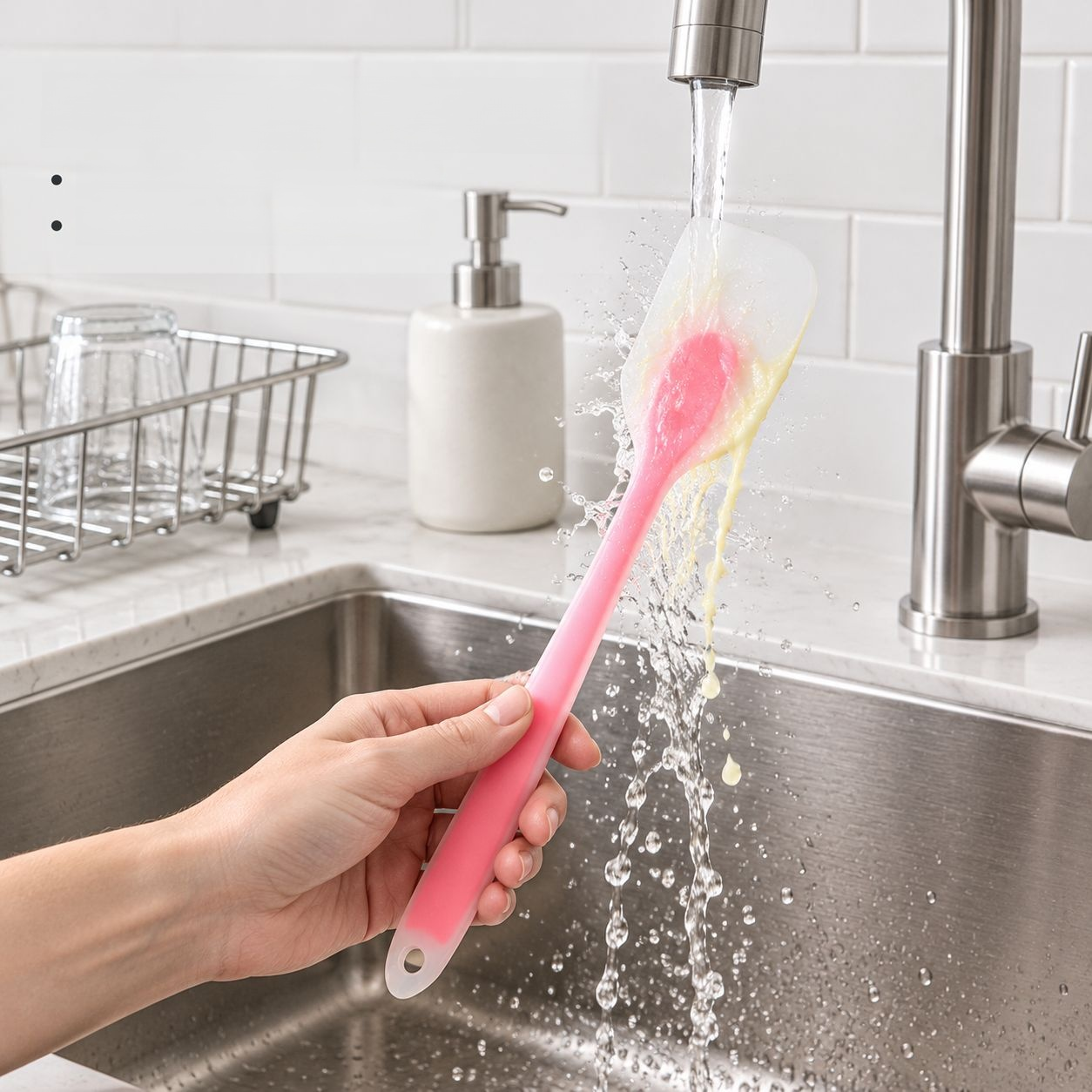 Halbtransparenter Silikon-Teigschaber, Backzubehör zum Schaben und Rühren