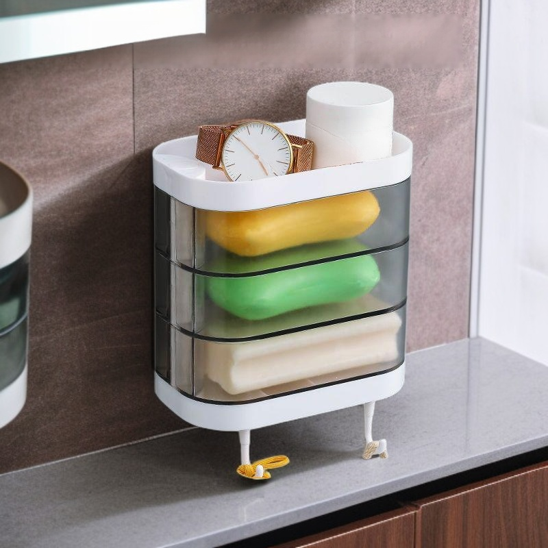 排水トレイ付き二層式ソープディッシュ