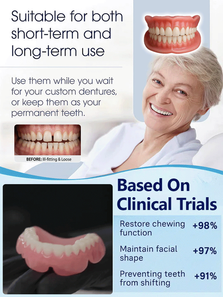 100% Realistic and Comfortable Dentures | Painless, No Glue Required丨Unisex