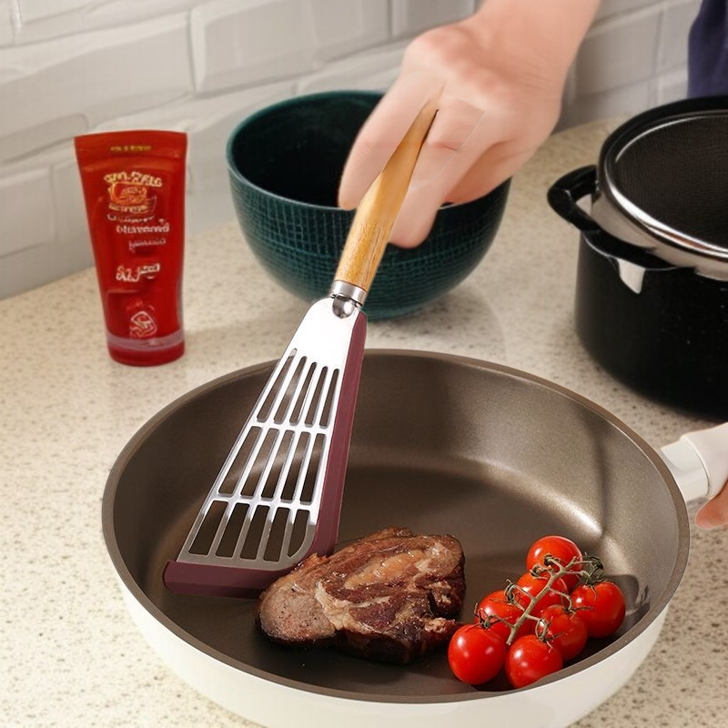 가정용 304 스테인리스 주걱 원목 손잡이 스테이크 생선구이 주방용품 실리콘 끈적임 냄비 주방용품 주걱
