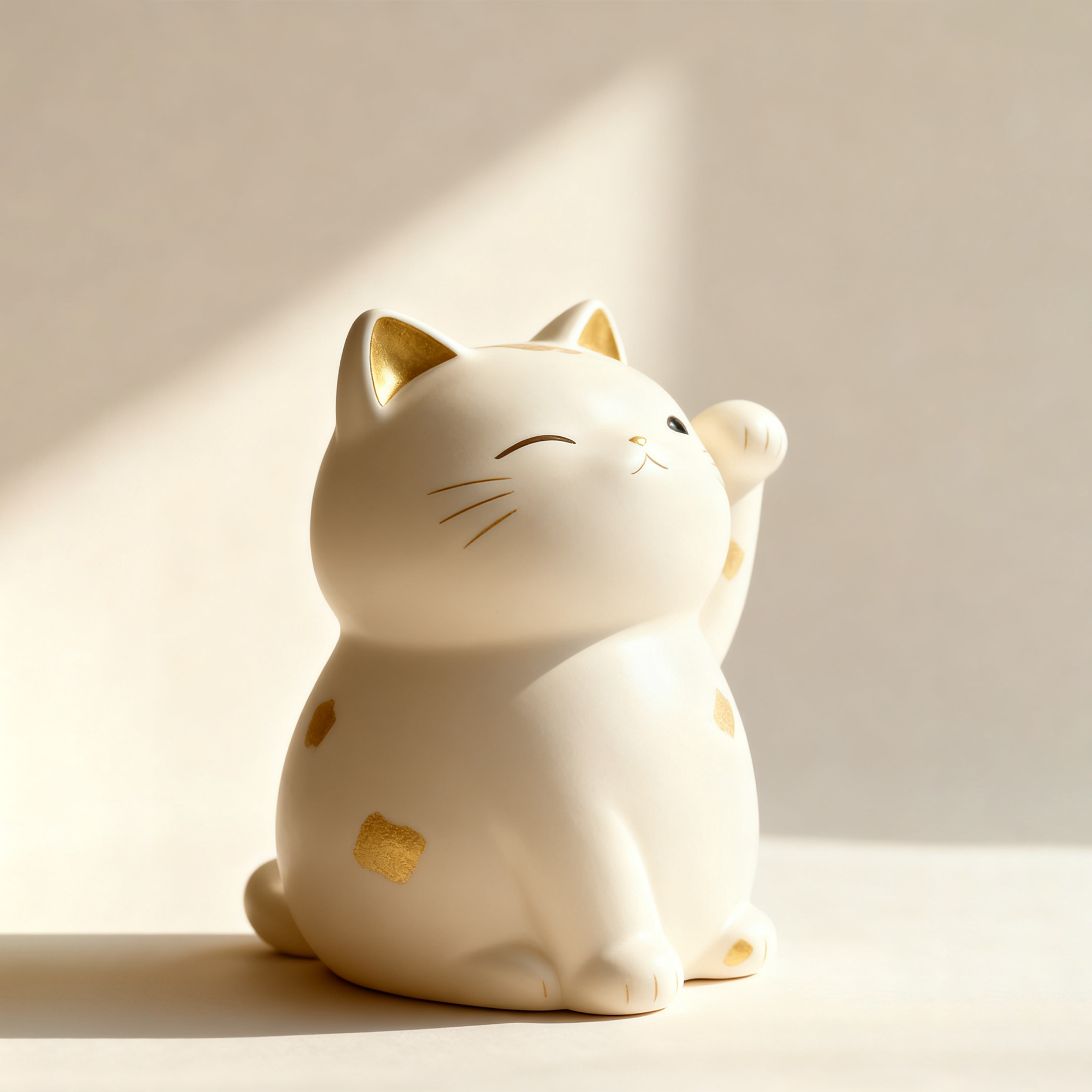 縁起の良い招き猫オブジェ