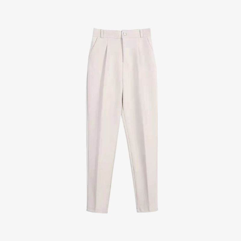 レディース ハイウエスト ツイードパンツ ストレート カジュアル スーツパンツ シガレットパンツ スモールレッグパンツ