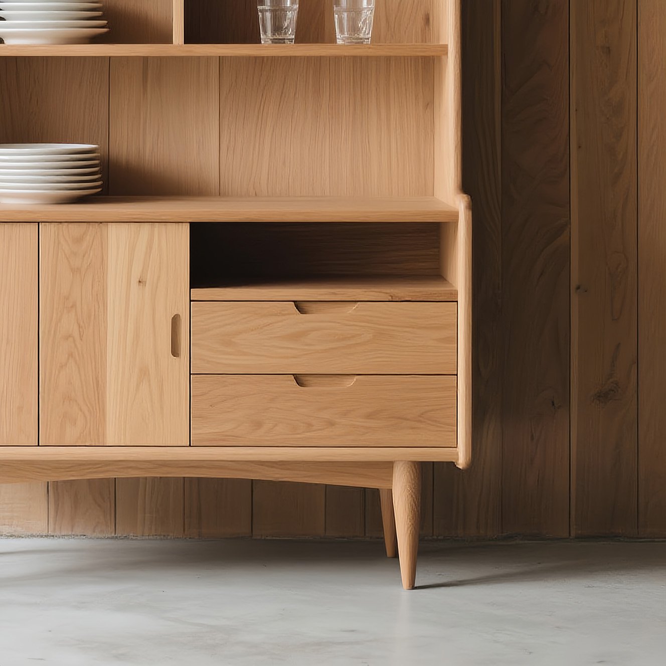 無垢材収納キャビネットの全体イメージ