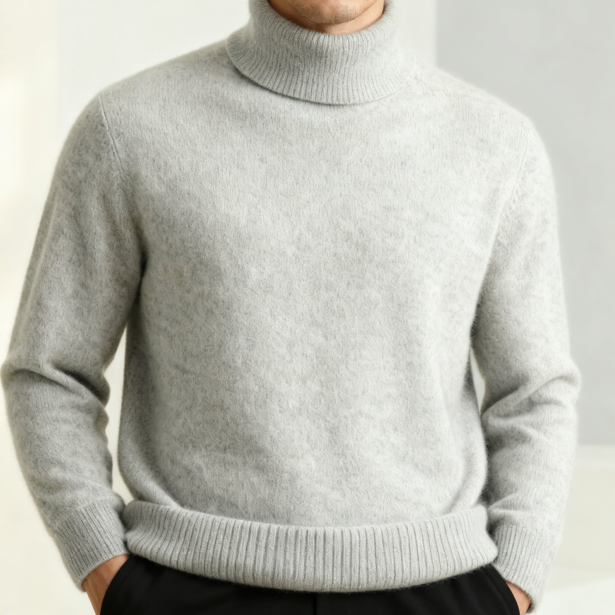 高品質素材の厚手セーター詳細