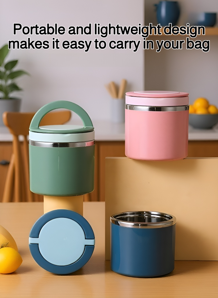 Food-grade stainless steel insulated lunch box with 630ml capacity