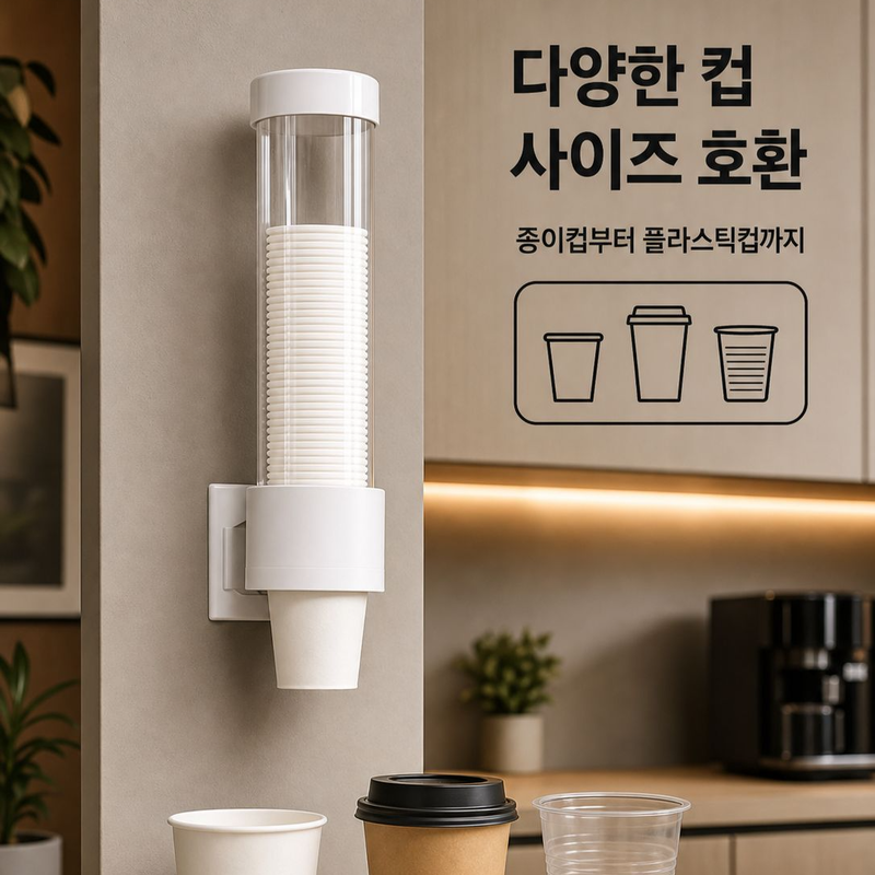 벽걸이형 디스펜서 컵 보관 선반