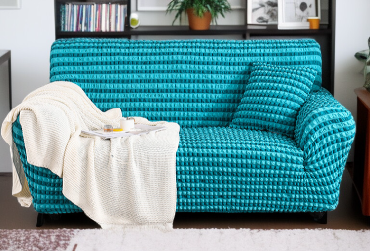 インテリアに馴染むデザインのシアサッカーソファカバー