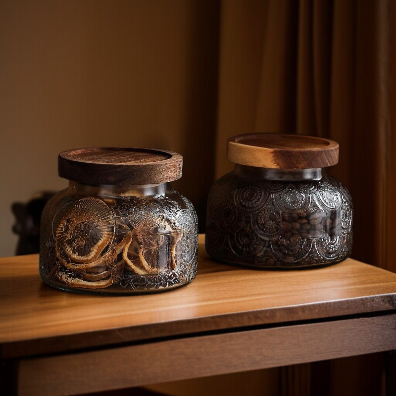 レトロガラス密封収納缶の全体写真