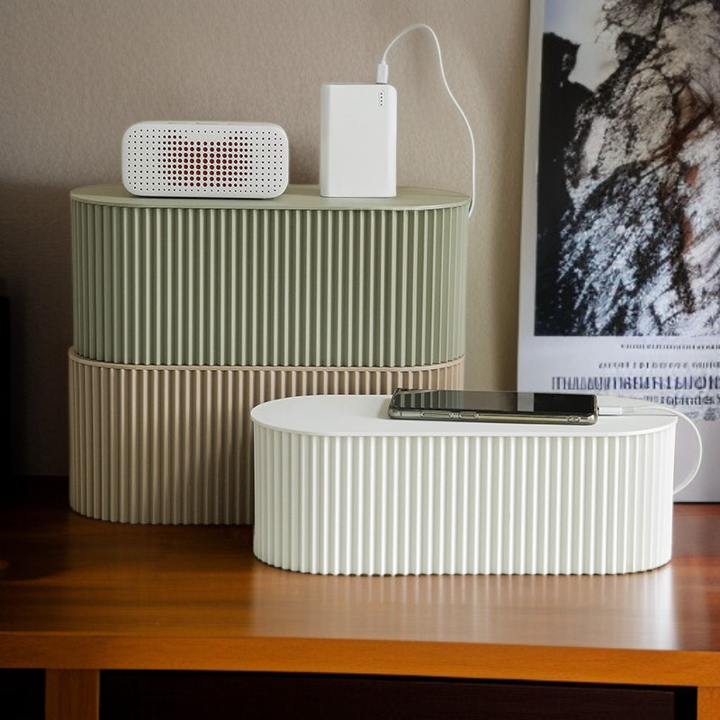  Caja de almacenamiento para regleta de enchufes, organizador de cables