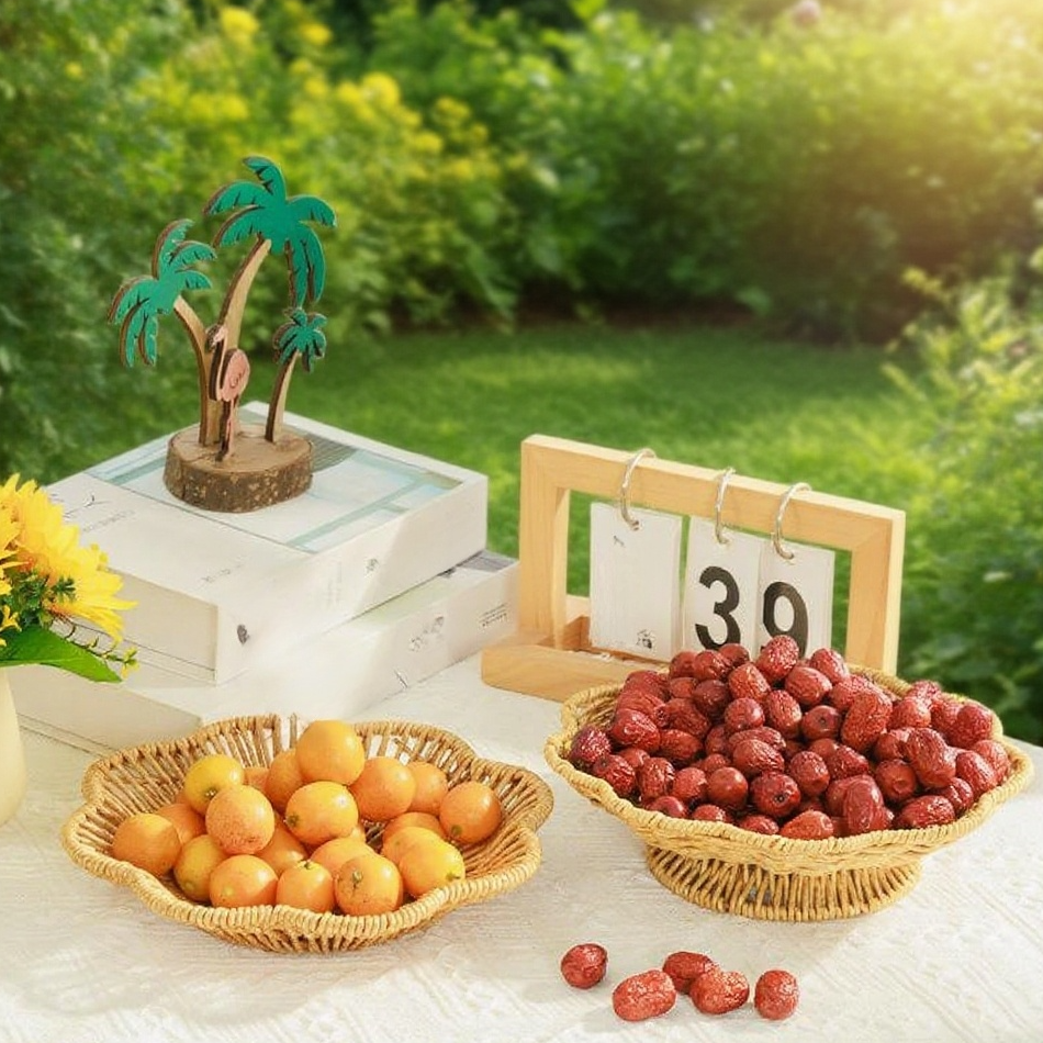 등나무 레이스 과일 바구니