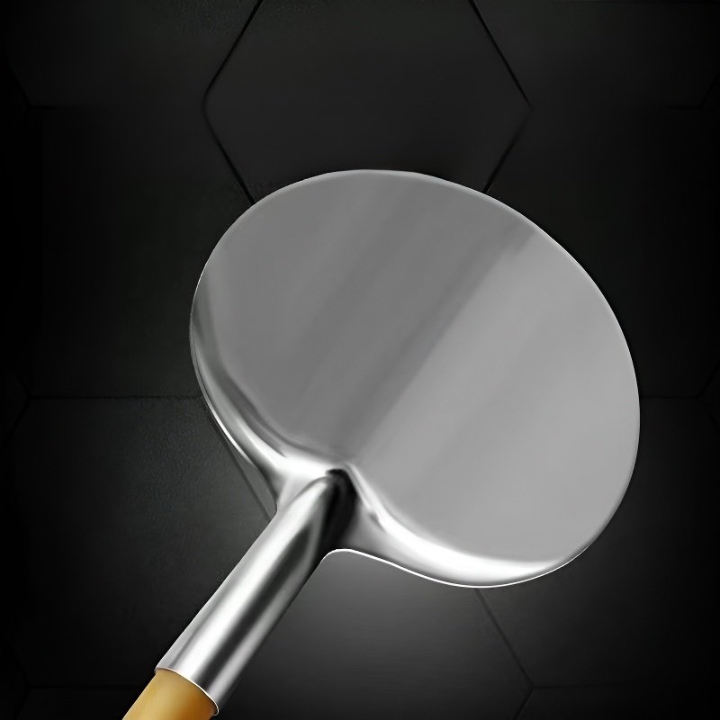 Solid Wood Handle Nonstick Pan Round Stir-fry & Turner Spatula